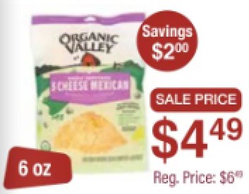 organic valley shredded cheese