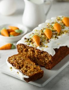 Organic Carrot Cake Loaf with Cream Cheese Icing image