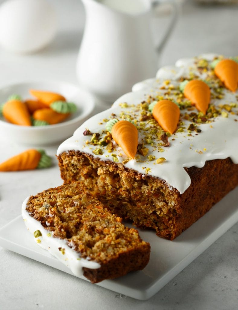 Organic Carrot Cake Loaf with Cream Cheese Icing